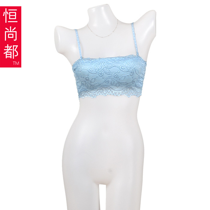 Candy color full lace basic tube top surround breathable belt pad cotton lace shoulder strap