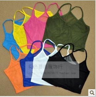 Candy color gauze basic small vest double layer after single tier gulps half short tube design tank top tube top free shipping