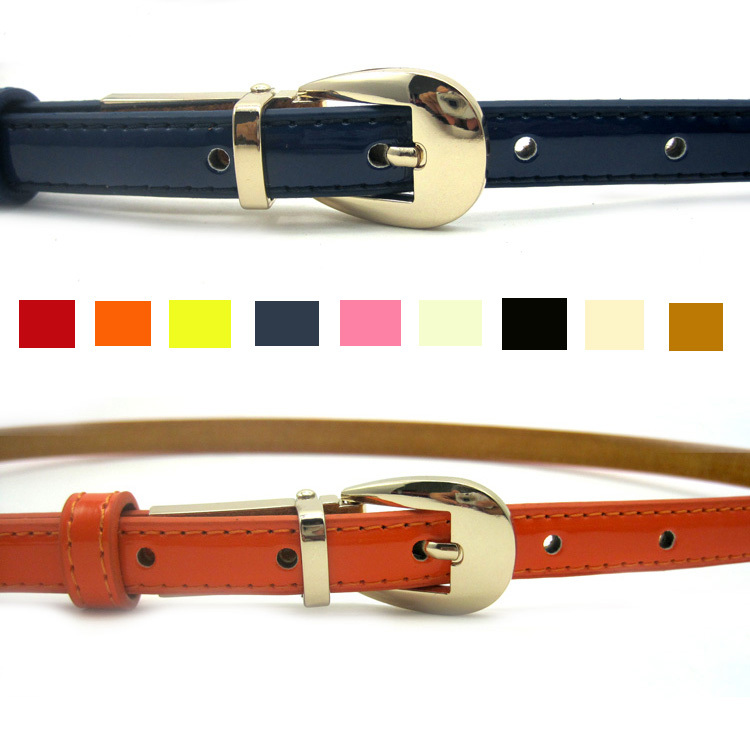 Candy color , genuine leather , all-match product women's thin belt , fashion strap