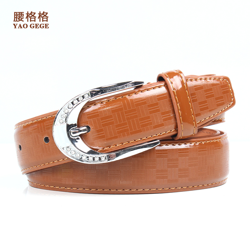 Candy color japanned leather belt printing leather female women's all-match belt fashionable casual Women