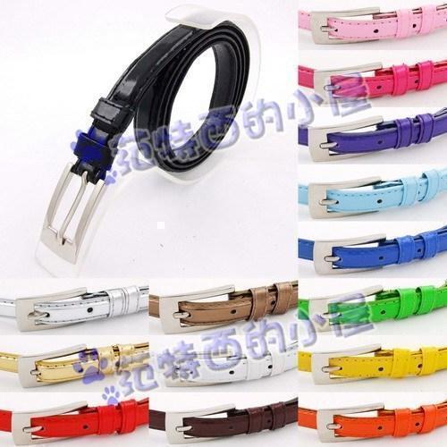 Candy color japanned leather strap faux leather PU belt small steel head 15 30g