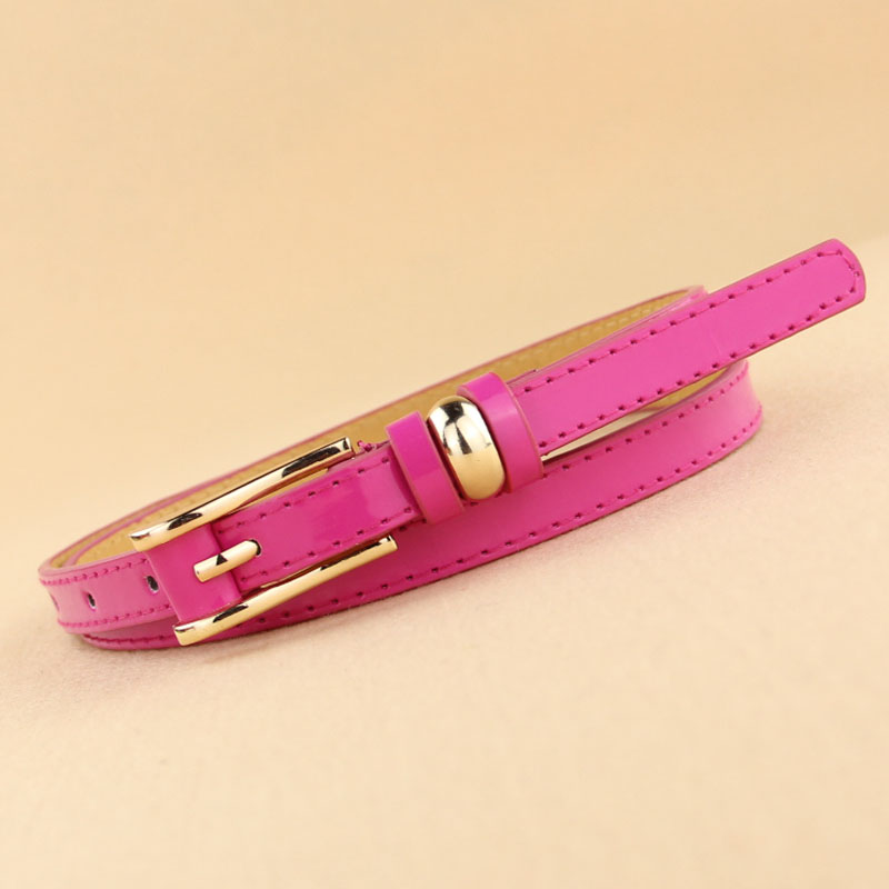Candy color japanned leather thin belt veneer multicolour pin buckle strap belt belly chain