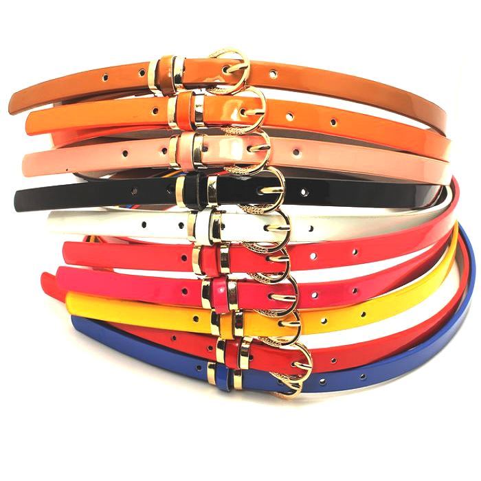 Candy color japanned leather women's thin belt all-match decoration fashion women's strap 8 - 2