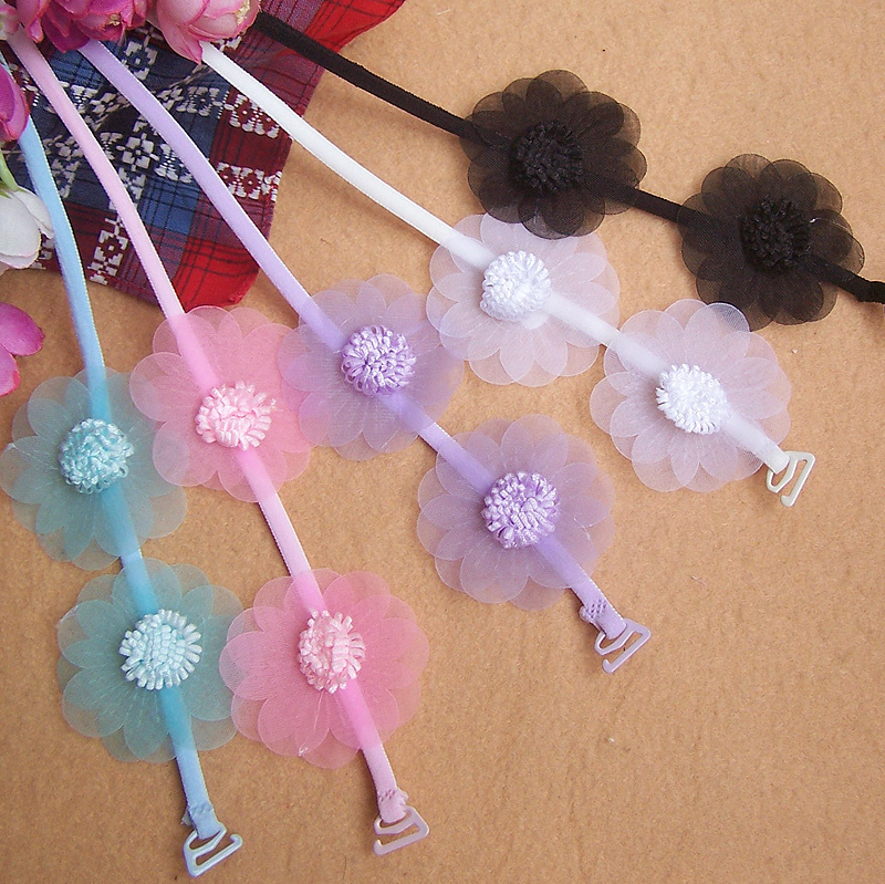 Candy color lace flower 0812 halter-neck shoulder strap pectoral girdle bra underwear belt