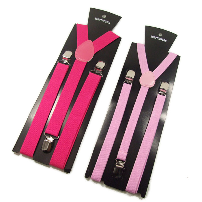 Candy color male women's general suspenders women's suspenders suspenders 3 clip multicolor