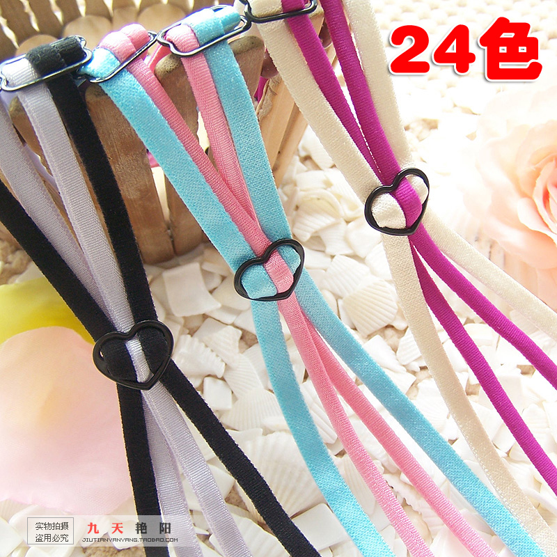 Candy color two-color color block decoration small peach heart back cross double-shoulder shoulder strap underwear pectoral