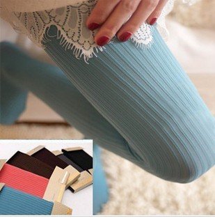 candy-color vertical stripes pantyhose/bottoming sockings