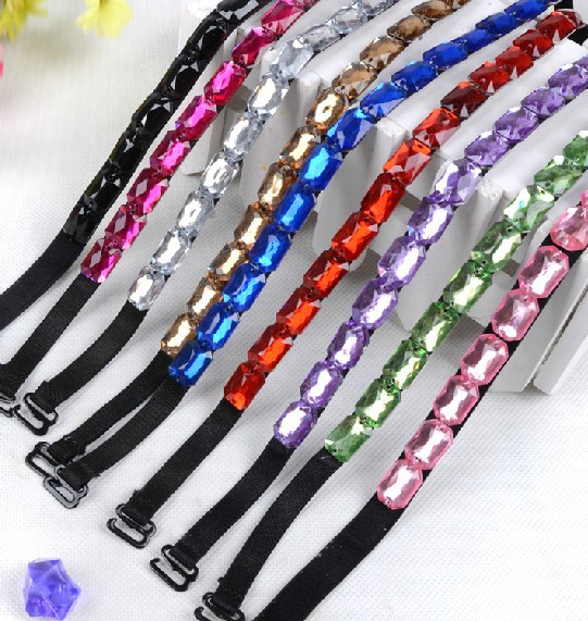 Candy-colored gemstones shoulder strap Acrylic shoulder strap shoulders diamond shoulder strap multicolor