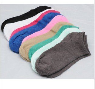 Candy solid color cotton Women's boat socks, short socks