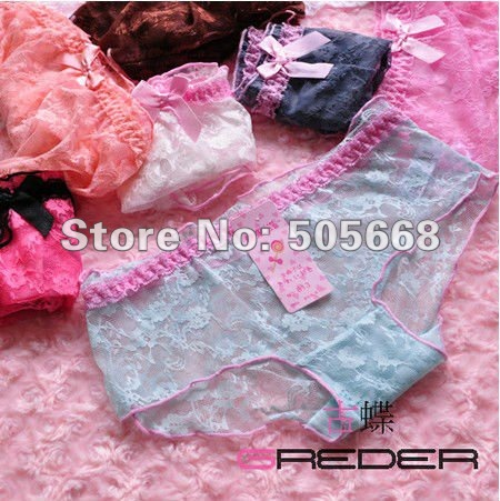 Candy underwear women's underwear lace panties Mix colors 10 pecs/lot