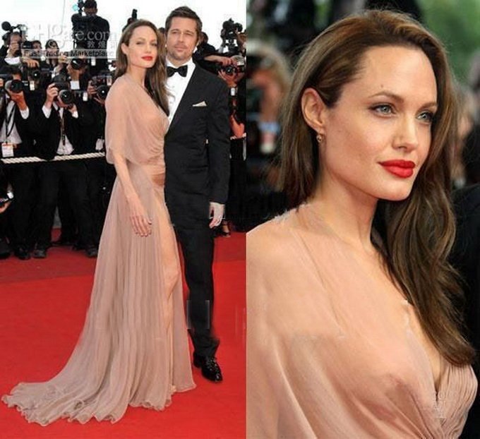 Cannes Film Festival Oscar Awards Sexy silk wear Apparel 2012 Chiffon Dresses Evening Celebrity S
