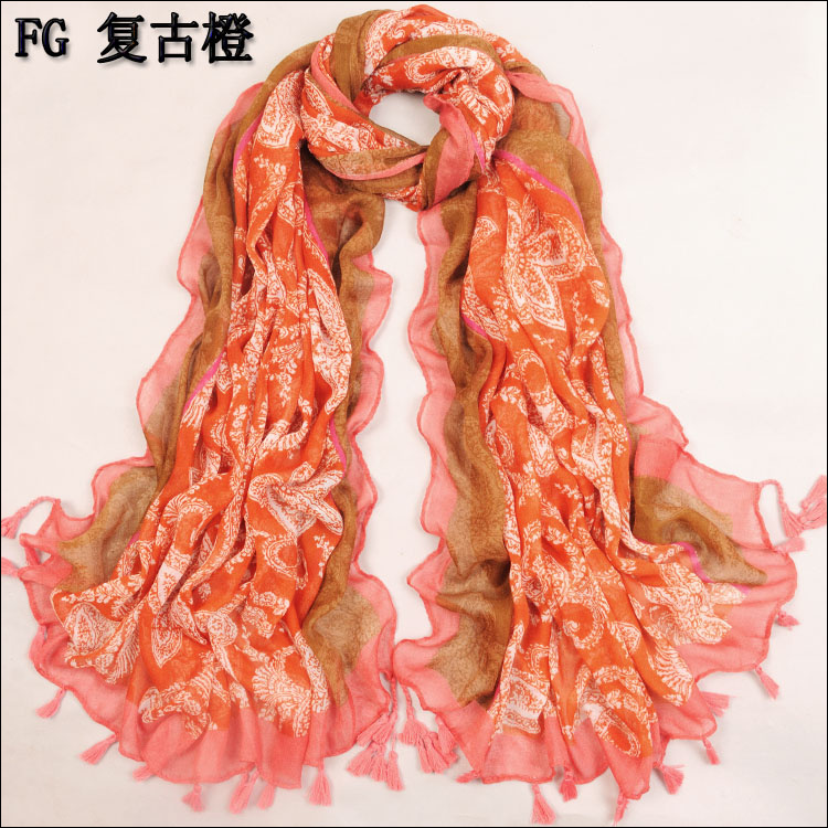 Cape female scarf summer air conditioning sunscreen bohemia long cape cotton scarf