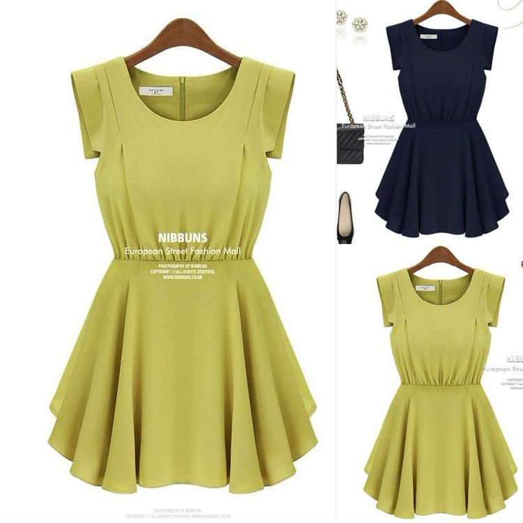 CAPE SLEEVE SCOOP NECK SKATER DRESS WITH ZIPPER BACK 3384