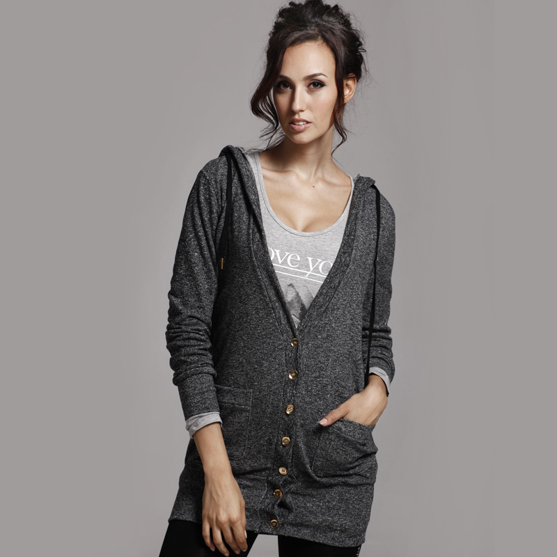 Card 2013 spring and autumn fashion casual all-match fashion with a hood outerwear Women cardigan derlook outerwear