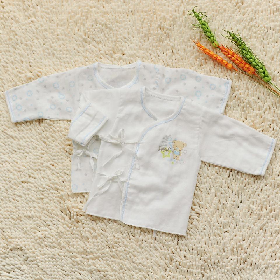 Card newborn supplies infant 100% cotton slanting lapel carbasus long-sleeve top baby cotton top