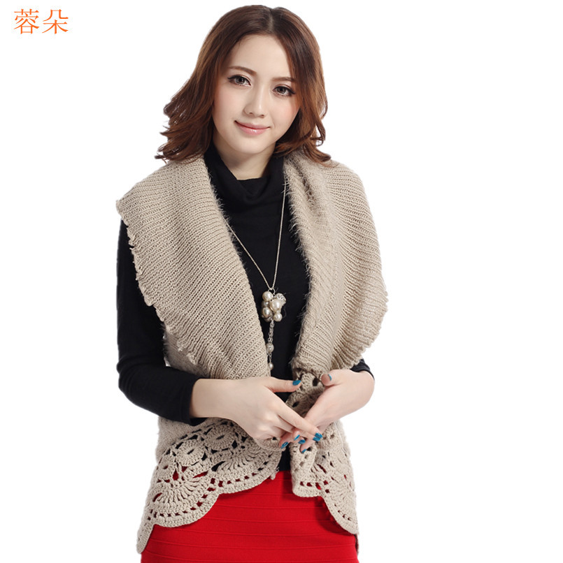 Cardigan explaines 1.5gg flowers circle cape cutout sweater all-match cardigan