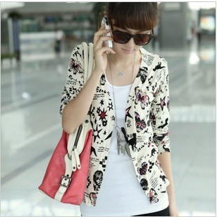 Cardigan sweater women long-sleeve small cape thin outerwear air conditioning shirt Free Shipping