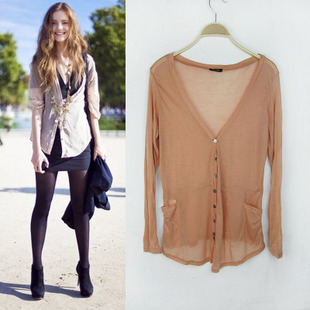 Cardigan thin summer female long-sleeve sweater air conditioning shirt sun protection clothing
