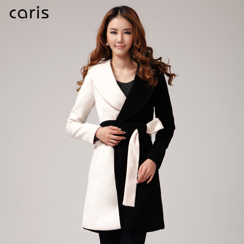 Caris 2012 thickening woolen outerwear female medium-long woolen overcoat Women trench