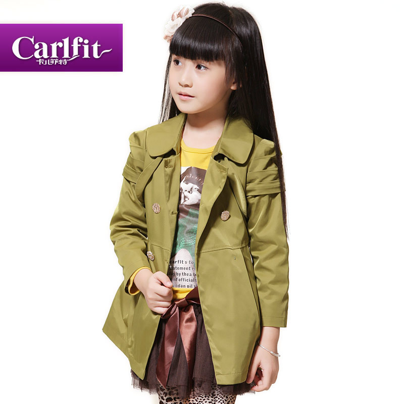 Carlfit 2012 autumn and winter fashion female child trench outerwear princess spring and autumn