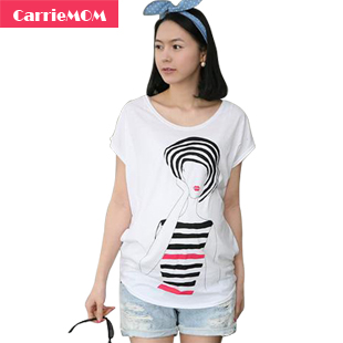Carriemom maternity clothing spring fashion maternity t-shirt loose summer short-sleeve clothing maternity top