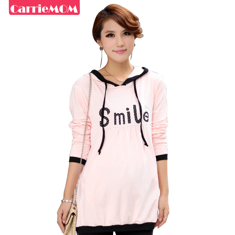 Carriemom maternity clothing spring fashion maternity top maternity t-shirt with a hood long-sleeve top