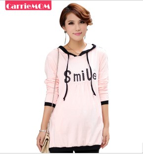 Carriemom maternity clothing spring fashion maternity top maternity t-shirt with a hood long-sleeve top