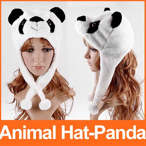 Cartoon Animal Hat Panda Fluffy Plush Hat Cute Warm Cap Beanies Free Shipping wholesale