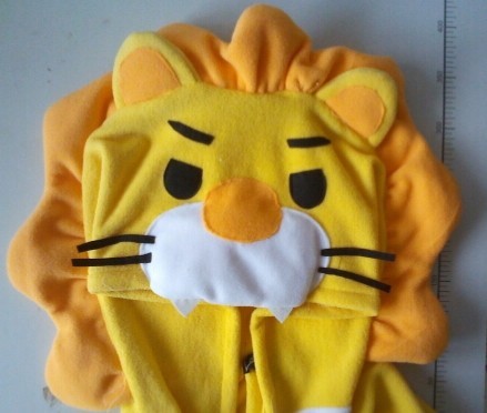 Cartoon animal lovers yellow lion one piece sleepwear hyraxes sleepwear lounge female short-sleeve male