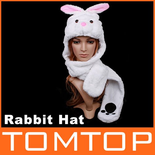 Cartoon Animal Rabbit Bunny Plush Warm Cap Hat, Free Shipping, Dropshipping