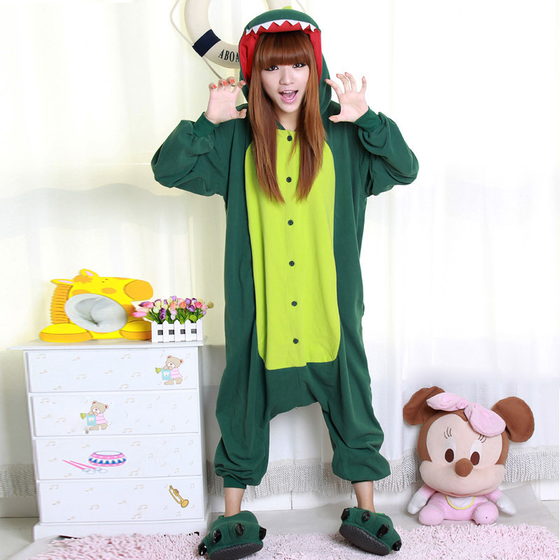 Cartoon animal sleepwear male women's lovers one piece lounge cute dinosaur pajamas