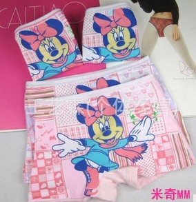cartoon  children's underwear cotton  boxer underwear for girls free shipping12pcs/lot  kids pants MK