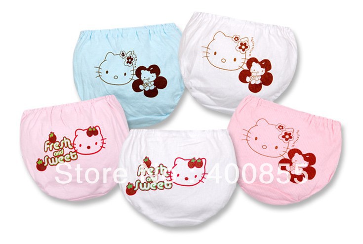 Cartoon Kitty girls cotton panties,kid's bread briefs,children's underwear,wholesale 72pcs random delivery