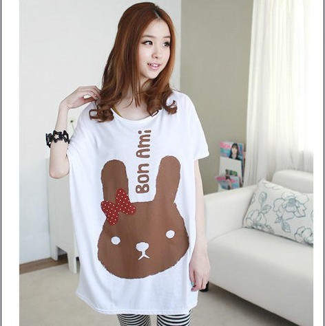 Cartoon rabbit maternity clothing summer fashion loose short-sleeve summer maternity t-shirt top