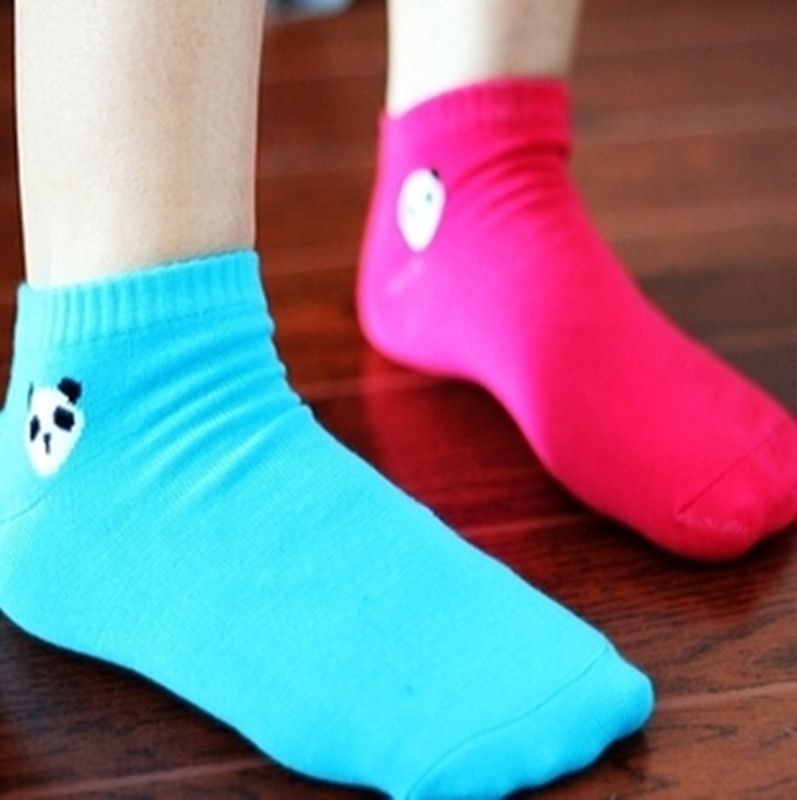 Cartoon socks panda head sock candy color socks  slippers socks wholesale
