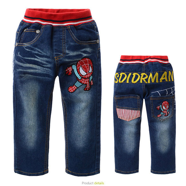 Cartoon Spiderman children's boy/girl jeans spider-man kids Denim trousers boys pans wholesale mix size 5pcs/lot free shipping