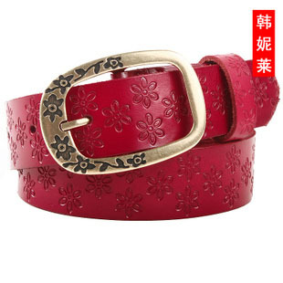 Carved women's genuine leather strap decoration fashion women's cowhide belt casual all-match Women