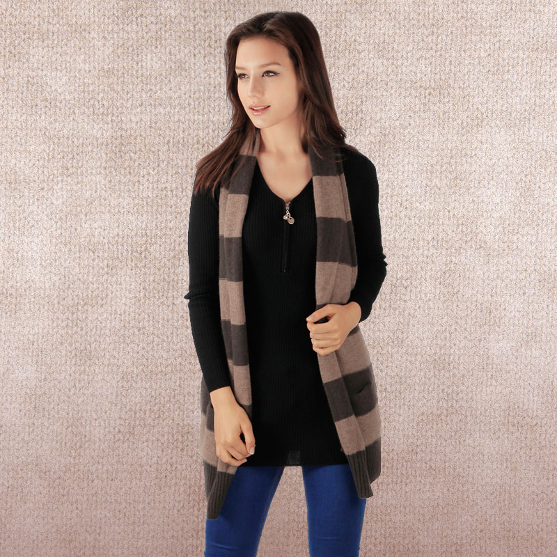 Cashmere sweater 2013 spring female fashion clip cashmere woven vest medium