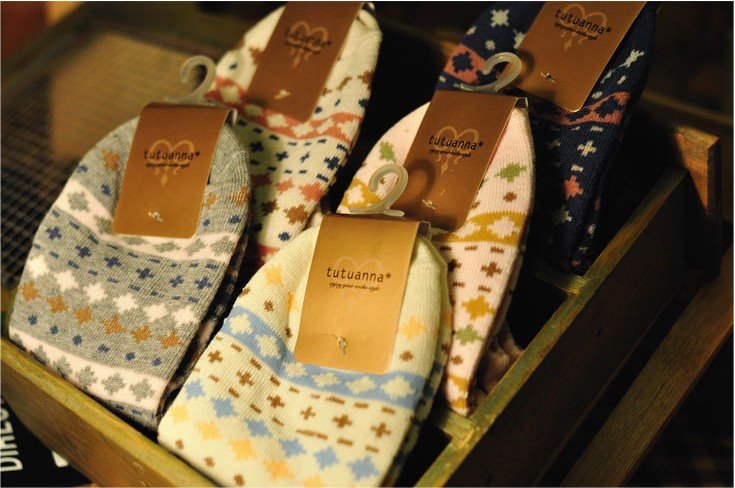 Casual Brand Geometriacal Figure Cotton Boat Socks For Women,36 Pair/Lot+Free shipping