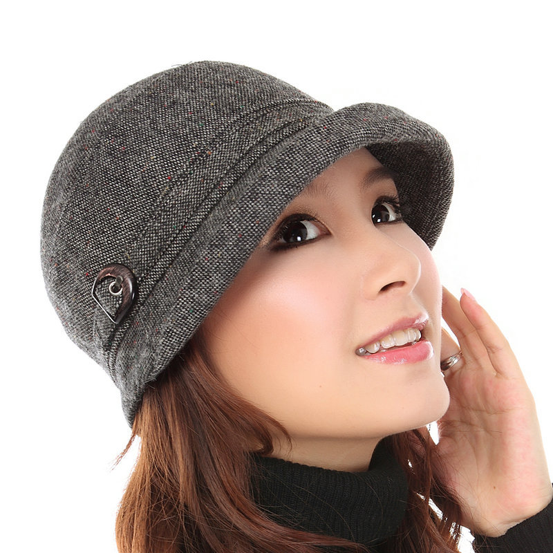 Casual bucket hat wool autumn and winter women's hat