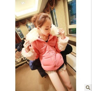 Casual candy color wadded jacket outerwear 2012 long-sleeve cotton-padded jacket women's free shipping