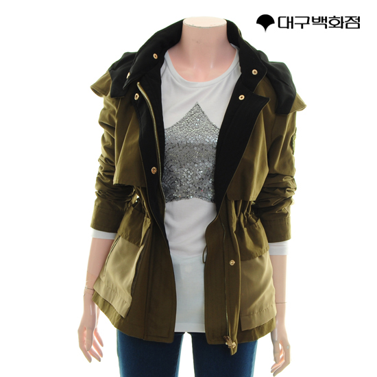 Casual clothes outerwear trench color decoration slim waist spring