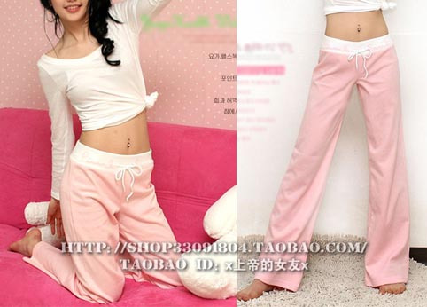 Casual comfortable lounge pajama pants yoga pants sports pants lounge pants pink
