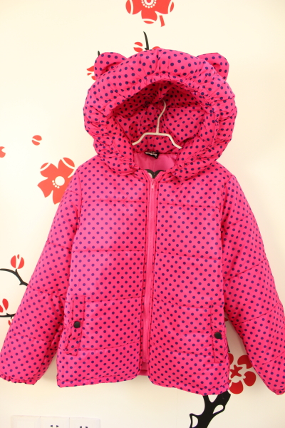 Casual ear polka dot cotton-padded jacket