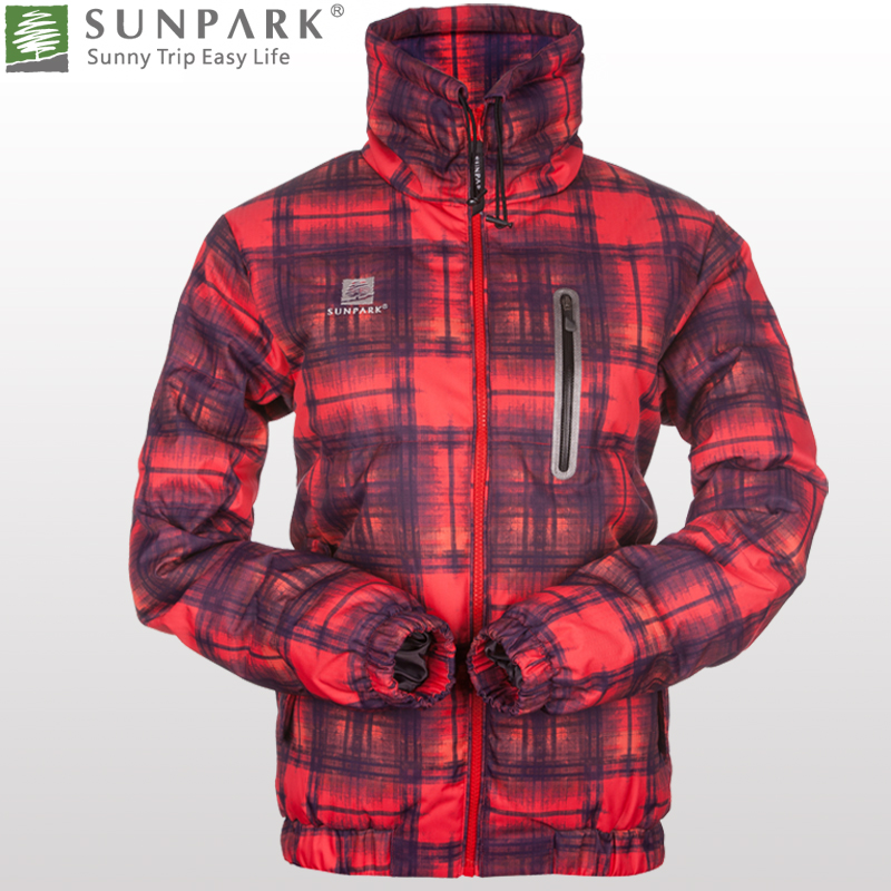 Casual fashion plaid pattern down coat Women sbb0503 sunpark