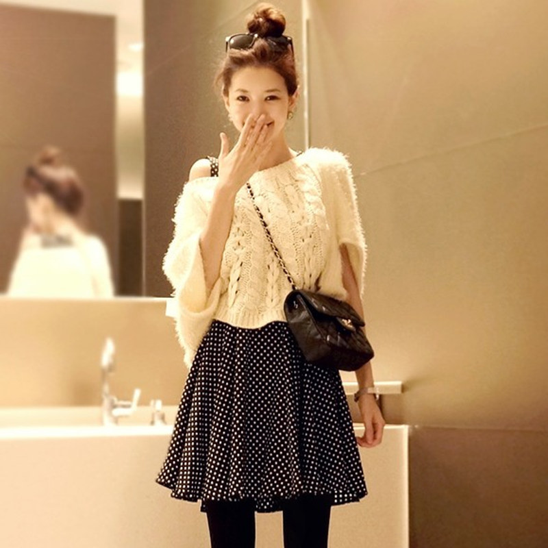 Casual half sleeve batwing sleeve waistcoat sweater shirt female loose spring batwing shirt hot  free shipping