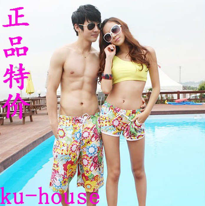 Casual lovers beach pants female plus size lovers pants quick-drying shorts summer