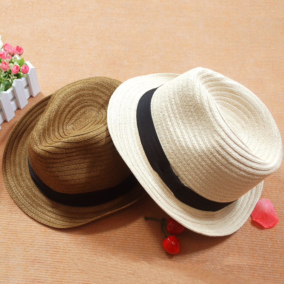 Casual strawhat fashion small fedoras jazz hat in hat off to spring