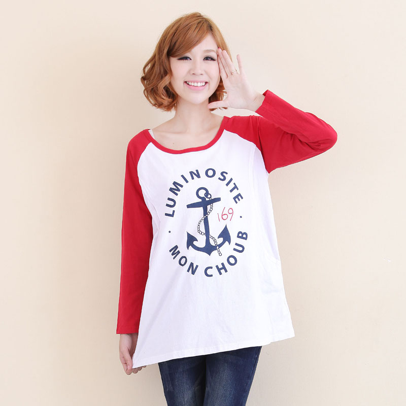 Casual t-shirt o-neck raglan sleeve maternity clothing comfortable cotton nursing loading 62079 ,MH