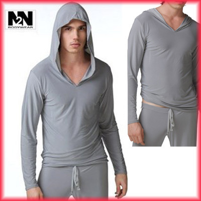 Casual with a hood sweatshirt male sexy long-sleeve sleepwear male long-sleeve underwear soft elastic sleepwear male